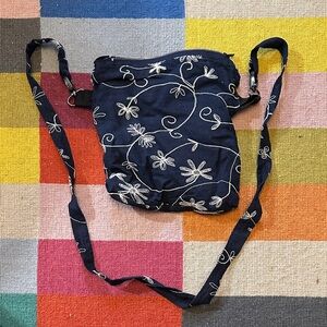 Handmade Floral Embroidered Crossbody Bag